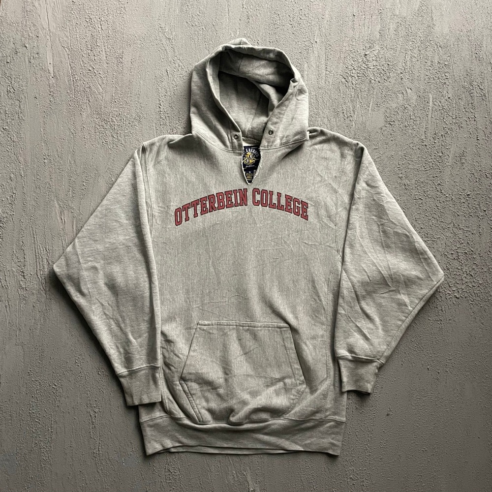 Vintage Otterbein College Hoodie Men Medium Grey 00s Steve & Barrys